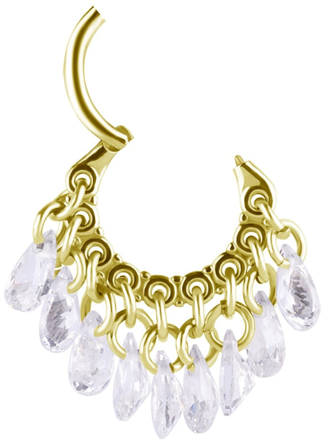 GD 316 HINGED RING WITH PEAR SHAPE STONE DANGLES 1,2x8mm WH
