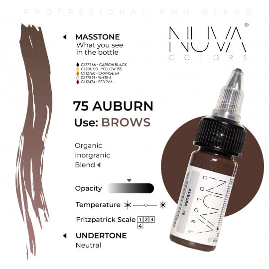 Nuva Colors PMU Pigment - 75 Auburn (15 ml)
