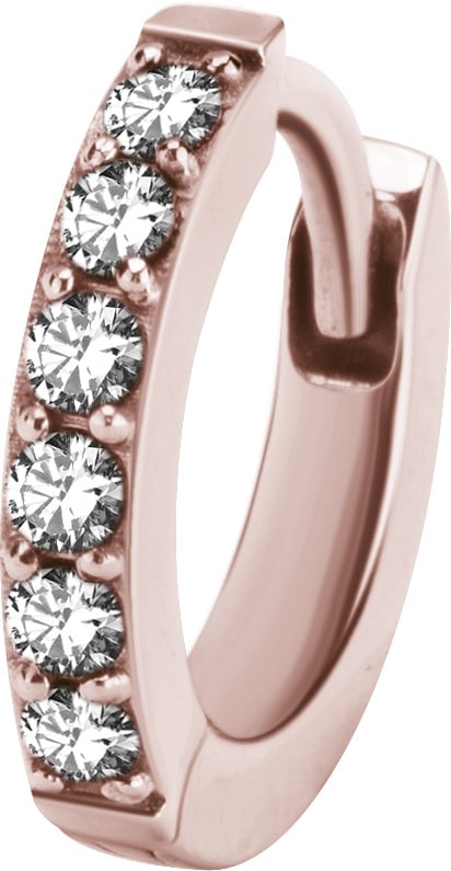 RG 316 HUGGIE HOOP EARRINGS PAVE SETTING (PAIR) 0,8x7mm WH