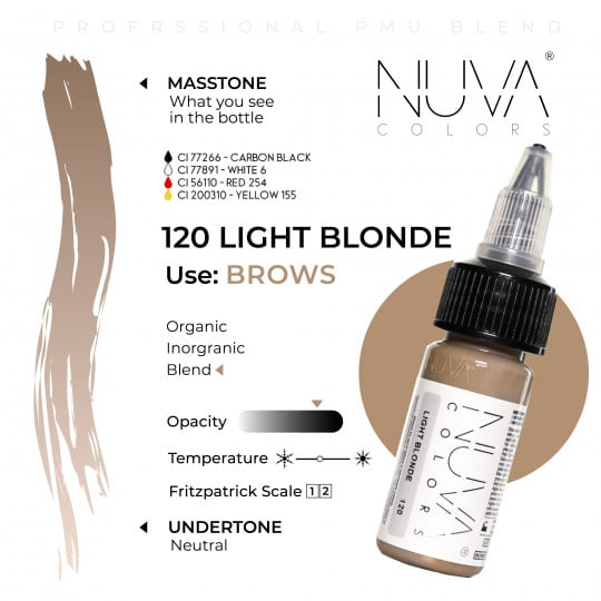 Nuva Colors PMU Pigment - 120 Light Blonde (15 ml)