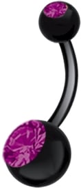 BK 316 8mm DOUBLE JEWEL NAVEL BARBELLS 5&8mm