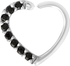 SS 316 ANNEALED HEART RING PAVE SET W. ZIRCONIA (RIGHT)