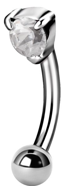STEEL JEWELLED EYEBROW BARBELLS 1,2mm