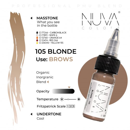 Nuva Colors PMU Pigment - 105 Blonde (15 ml)