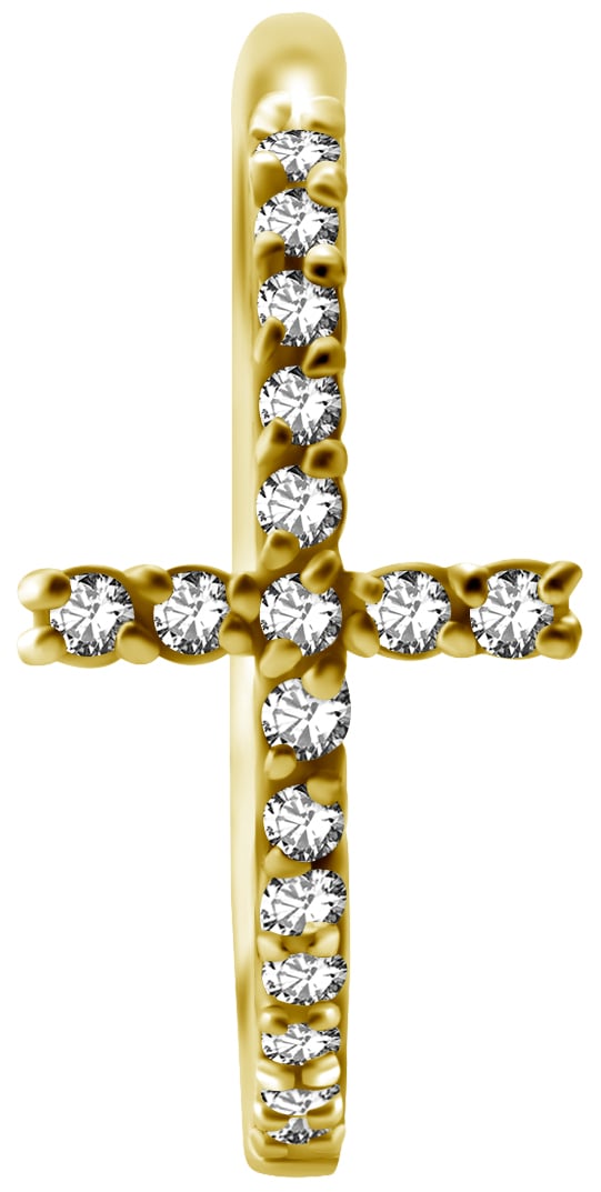 GD 316 HINGED RING SET W. ZIRCONIA (CROSS) 1,2x12mm WH
