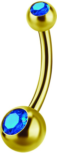 GD 316 6mm DOUBLE JEWEL NAVEL BARBELLS