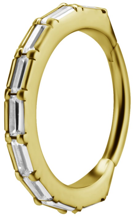 GD 316 HINGED RING SET W. BAGUETTE ZIRCONIA 1,2x12mm WH