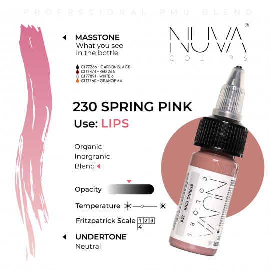 Nuva Colors PMU Pigment - 230 Spring Pink (15 ml)