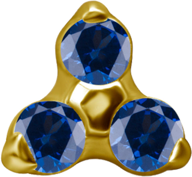GD TT int TRINITY SET W/LAB CREATED GEMSTONE 1,2x2,5mm