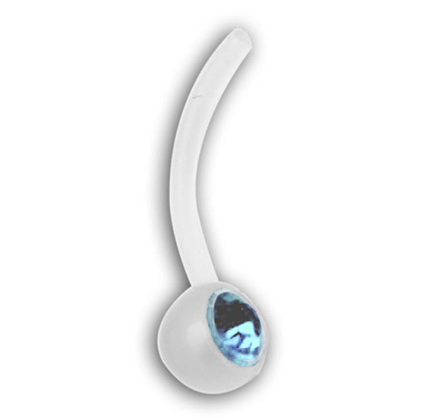 BIOFLEX CLEAR JEWELLED NAVEL BARBELLS
