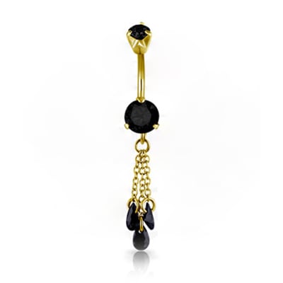 GD 316 MINI DOUBLE JEWEL BELLY BANANAS W/DANGLES 1,6x10mm model 05