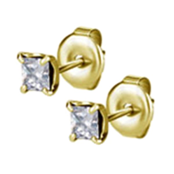 GD 316 EAR STUDS SET W. SQUARE CUBIC ZIRCONIA (PAIR)