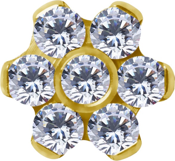 GD TT int MINI JEWELLED FLOWER DISC 1,2mm WH