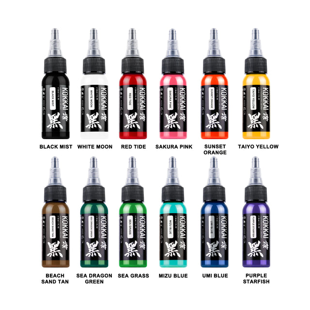 Kokkai Ink Tattoofarbe REACH - Color Pack 12 St.