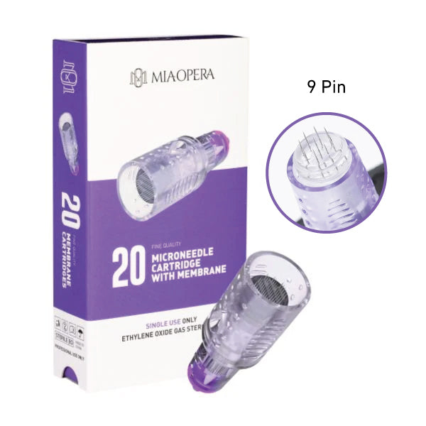 MiaOpera Needling Cartridges - 9 Needles (Ø 0.25 mm / L 2.5 mm) 20 pcs