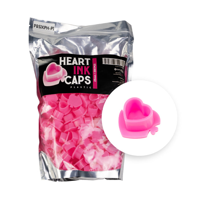 BodySupply Herzförmige Farbkappen aus Kunststoff (25 mm) 200 St.