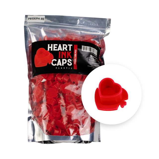 BodySupply Herzförmige Farbkappen aus Kunststoff (25 mm) 200 St.