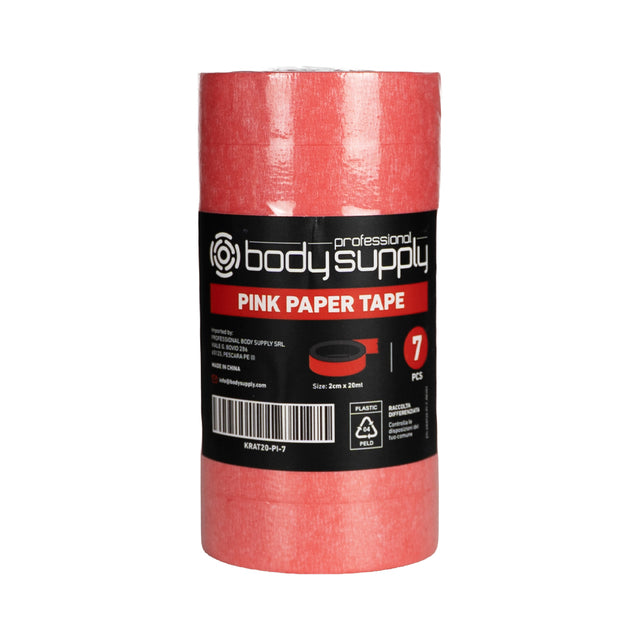 BodySupply Papierklebeband 2 cm × 20 m – 7 Stück