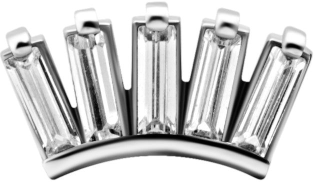 SS 316 int ATTACHMENT 1,2mm CUBIC ZIRCONIA mod. 34 - WH (8mm)