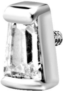 SS 316 int ATTACHMENT 1,2mm CUBIC ZIRCONIA mod. 38 - WH (4mm)