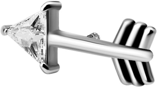 SS 316 int ATTACHMENT 1,2mm CUBIC ZIRCONIA mod. 41 - WH (12mm)