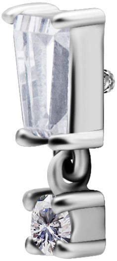 SS 316 int ATTACHMENT 1,2mm CUBIC ZIRCONIA mod. 64 - WH (8mm)