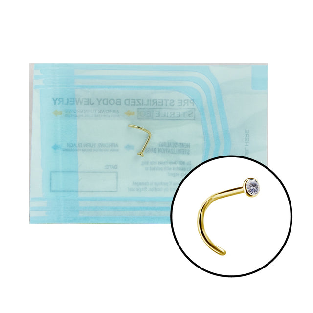 GD TT STERILE PREMIUM JEWEL NOSE STUDS, 0,8mm ball 2.35mm WH