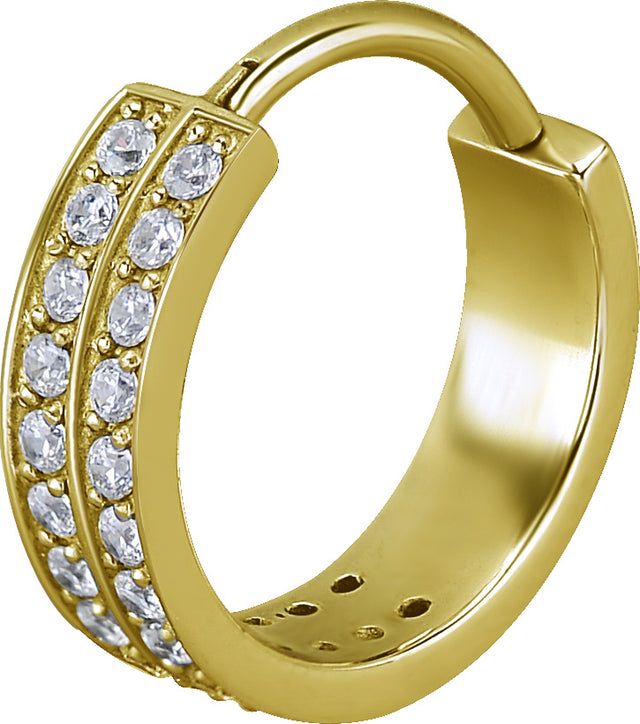 GD 316 HINGED RING (DOUBLE ROW) SET W. ZIRCONIA
