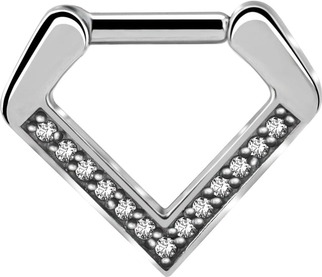SS 316 V SHAPE SEPTUM CLICKER WITH ZIRCONIA 1,2x8mm WH