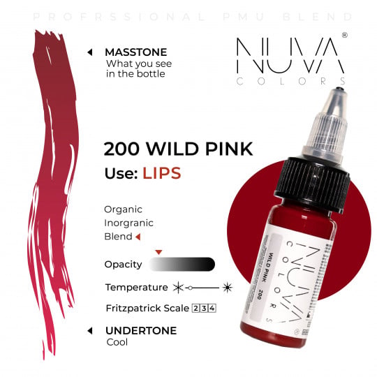 Nuva Colors PMU Pigment - 200 Wild Pink (15 ml)