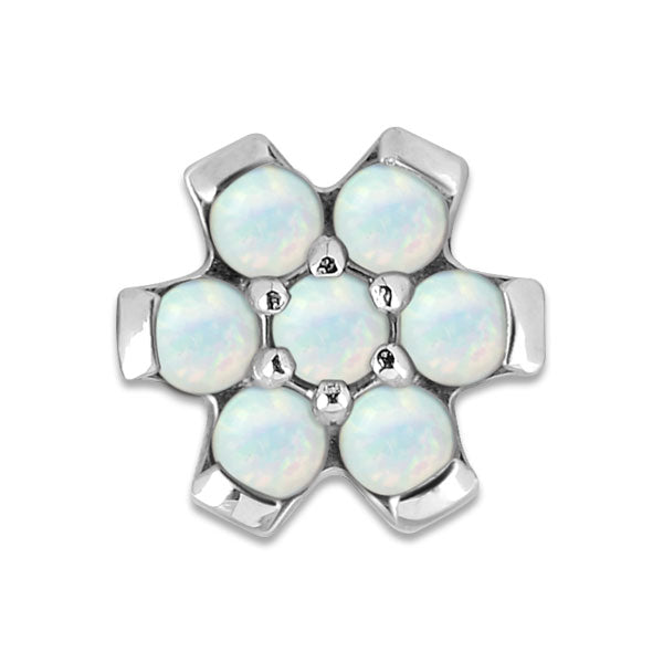 STEEL 316 SYNTHETIC OPAL FLOWER ATTACHMENT