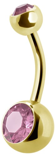 GD 316 8mm DOUBLE JEWEL NAVEL BARBELLS