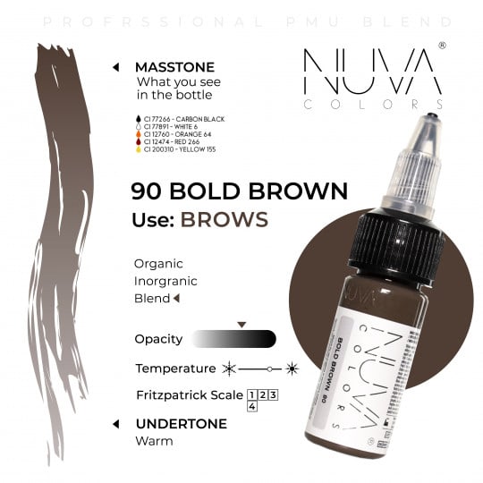 Nuva Colors PMU Pigment - 90 Bold Brown (15 ml)