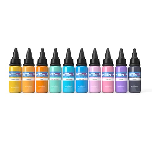 Intenze Ink Tattoofarbe REACH - Pastel Set (10 x 30 ml)