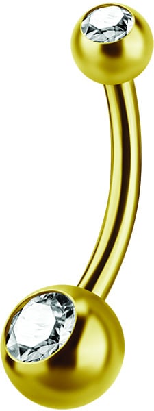 GD 316 6mm DOUBLE JEWEL NAVEL BARBELLS