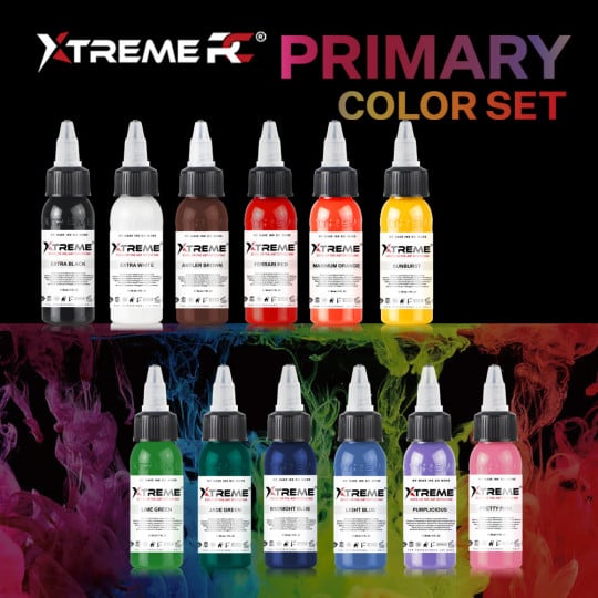 XTreme Ink Tattoofarbe - 12 Color Set (12 x 30 ml)