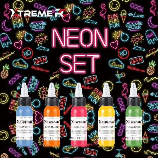 XTreme Ink Tattoofarbe - Neon Set (5 x 30 ml)
