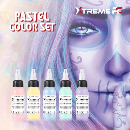 XTreme Ink Tattoofarbe - Pastel Set (5 x 30 ml)