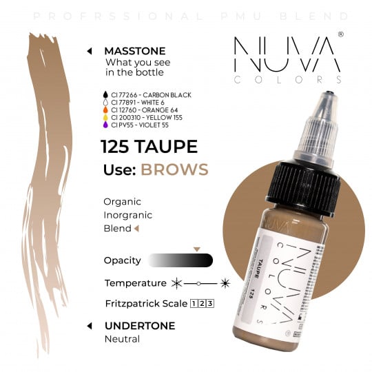 Nuva Colors PMU Pigment - 125 Taupe (15 ml)