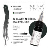 Nuva Colors PMU Pigment - 12 Black n Green (15 ml)