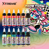 XTreme Ink Tattoofarbe - Meow Meow Cartoon Set (12 x 120 ml)