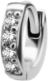 SS 316 HUGGIE HOOP FOR SECOND HOLE (PAIR) 0,8x5mm WH