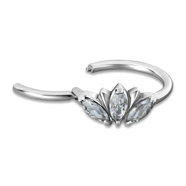 SS 316 HINGED RING W/ZIRCONIA mod.13