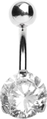 SS 316 BANANA WITH 8mm PRONG SET JEWEL