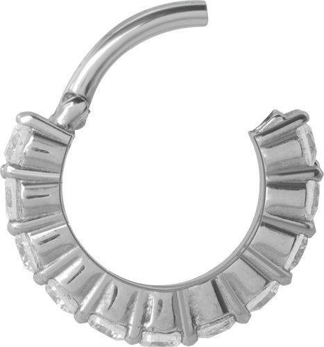 SS 316 HINGED RING W/ CRYSTAL