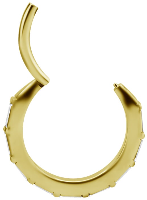 GD 316 HINGED RING SET W. BAGUETTE ZIRCONIA 1,2x12mm WH
