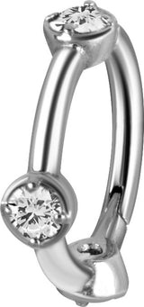SS 316 HINGED RING SET W. ZIRCONIA