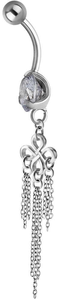 SS 316 JEWEL BANANA WITH DANGLES 1,6x10mm model 41 WH