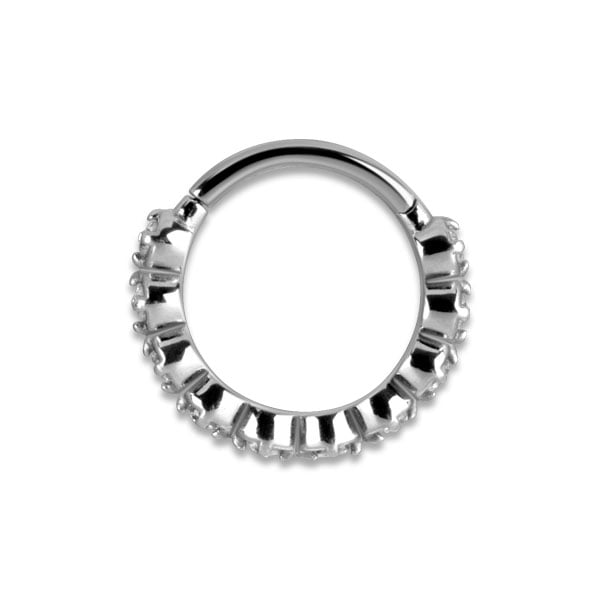 SS 316 HINGED RING W/ZIRCONIA mod.10