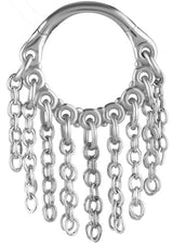 SS 316 HINGED RING WITH CHAIN DANGLES (PLAIN) 1,2x8mm